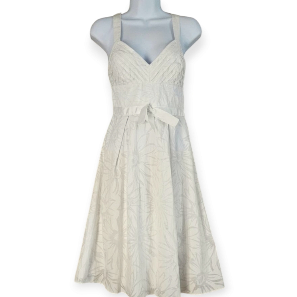 NWOT Alain Manoukian white floral fit & flare dress Womens Large - Picture 8 of 8